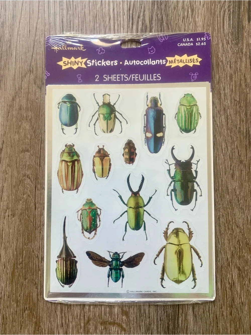 NEW Vtg Hallmark Shiny Beetles Stickers & USPS Insects Spiders Sticker Activity